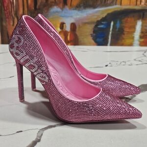 Aldo Barbie Malibu Sparkling Pink Crystal Heels Sexy Bling Size 8